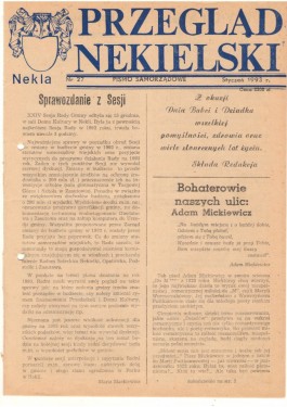 Przegląd Nekielski 01 / 1993 strona 1