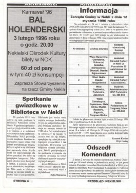 Przegląd Nekielski 01 / 1996 strona 4