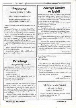 Przegląd Nekielski 09 / 1996 strona 5