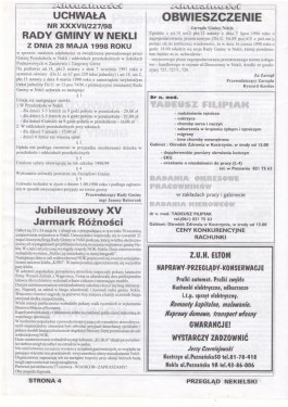 Przegląd Nekielski 06 / 1998 strona 4