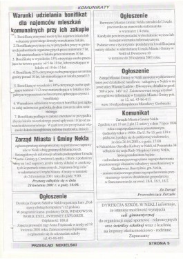 Przegląd Nekielski 04 / 2001 strona 5