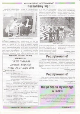 Przegląd Nekielski 05 / 2001 strona 3