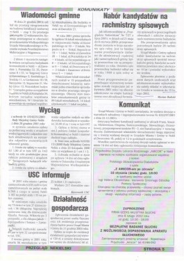 Przegląd Nekielski 01 / 2002 strona 5