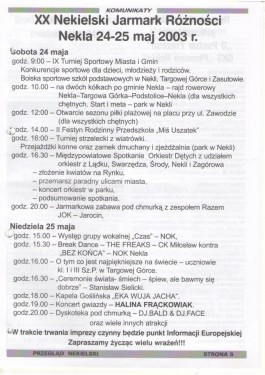 Przegląd Nekielski 05 / 2003 strona 5