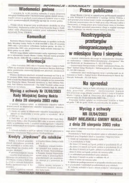 Przegląd Nekielski 09 / 2003 strona 5